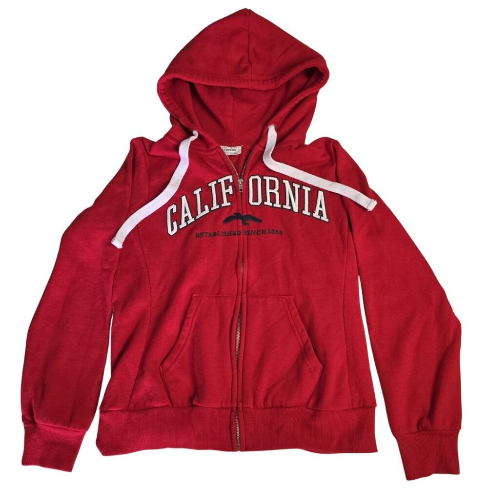 California Women’s Red Zip Up Hoodie Jacket Size L Reflex